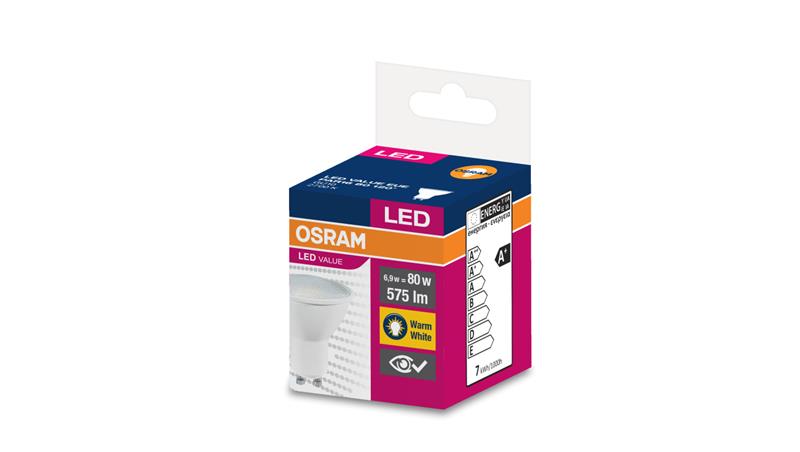 Żarówka LED VALUE PAR16 50 GU10 6,9W 575lm 2700K 827 120st. 4058075198852-46782
