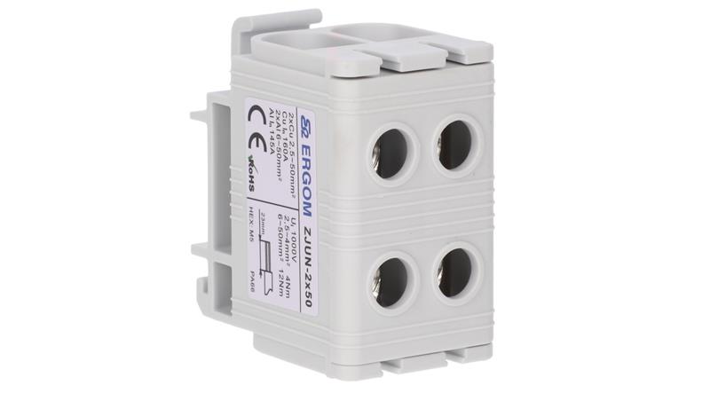 Złączka szynowa 1-torowa ZJUN-2x50 szara R34RR-07010021103 /6szt./-74006 Złączka szynowa 1-torowa ZJUN-2x50 szara R34RR-07010021103 /6szt./-74006