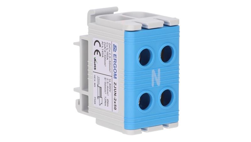 Złączka szynowa 1-torowa niebieska ZJUN-2x50/BL R34RR-07010021203 /6szt./-74048