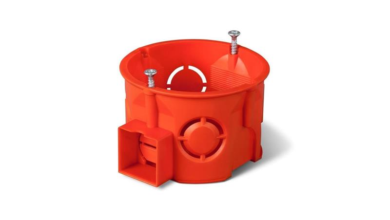 Puszka podtynkowa 60mm łączeniowa płytka z wkrętami czerwona PK-60 PRO 0284-01 /90szt/-75530