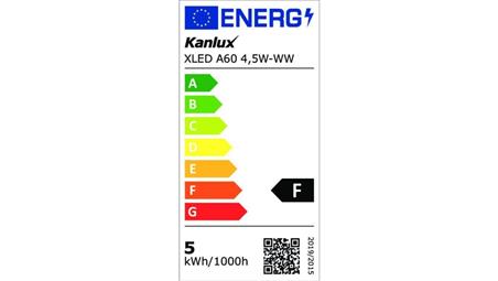 Żarówka LED E27 XLED A60 4,5W-WW 470lm 2700K barwa ciepła 29600-47904