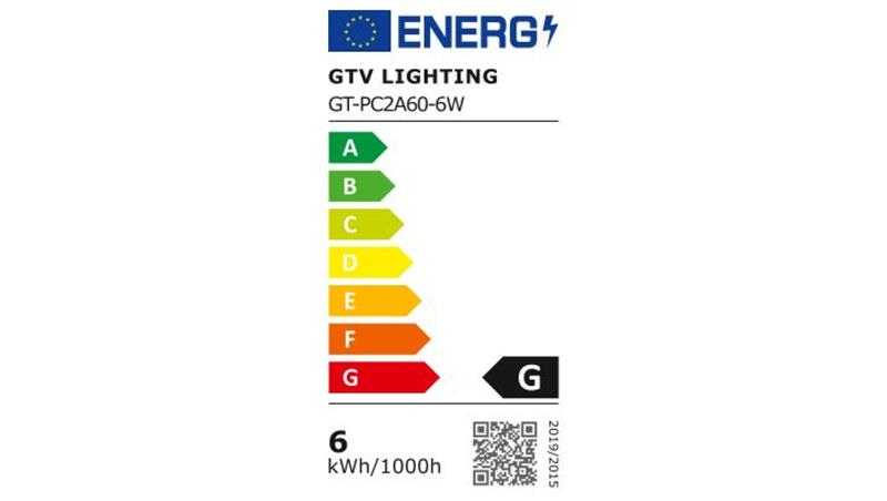 Żarówka LED E27 A60 6W 520lm 3000K AC220-240V 200st. G-Tech GT-PC2A60-6W-47772