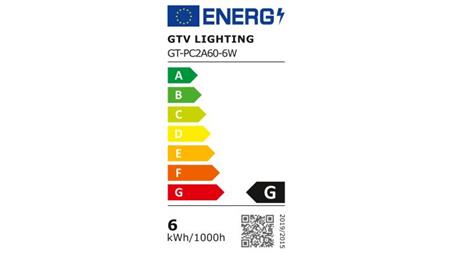 Żarówka LED E27 A60 6W 520lm 3000K AC220-240V 200st. G-Tech GT-PC2A60-6W-47772