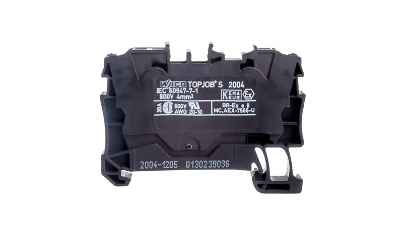 Złączka szynowa 2-przewodowa 4mm2 czarna 2004-1205 TOPJOBS-74027