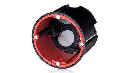 Puszka przeciwogniowa z membraną hermetyczna akustyczna czarna gł 62 z wprowadzeniem rur 86162007-75668