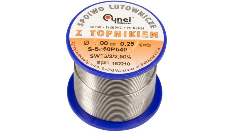 Drut do lutowania 1mm 250g DW 1,00/TLR cyna E05ML-01010200701-80805
