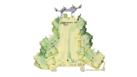 Złączka szynowa 3-piętrowa PE 2,5mm2 z podstawą oznacznika żółto-zielona 2002-3237 TOPJOBS-74298