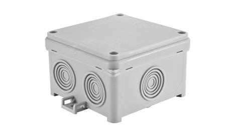 Puszka n/t hermetyczna pusta 88x88x58mm IP54 z dławicą zintegrowaną szara N80x80F 35210002 /36szt./-74822
