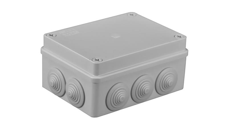 Puszka n/t hermetyczna 120x80x50 6 dławików IP55 szara S-BOX 206-74673