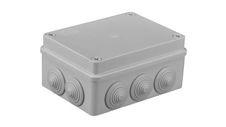 Puszka n/t hermetyczna 120x80x50 6 dławików IP55 szara S-BOX 206-74673