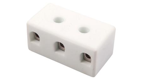 Złączka gwintowa porcelanowa 4mm2 3-tory biała z 2 otworami montażowymi CPO-5A-3P 80713516-80123