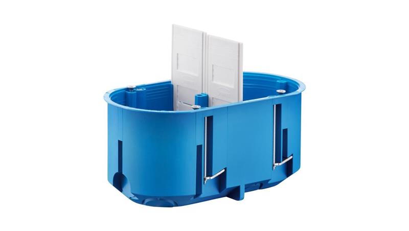 Puszka podtynkowa podwójna 60mm regips głęboka niebieska P2x60D 32092203-77675