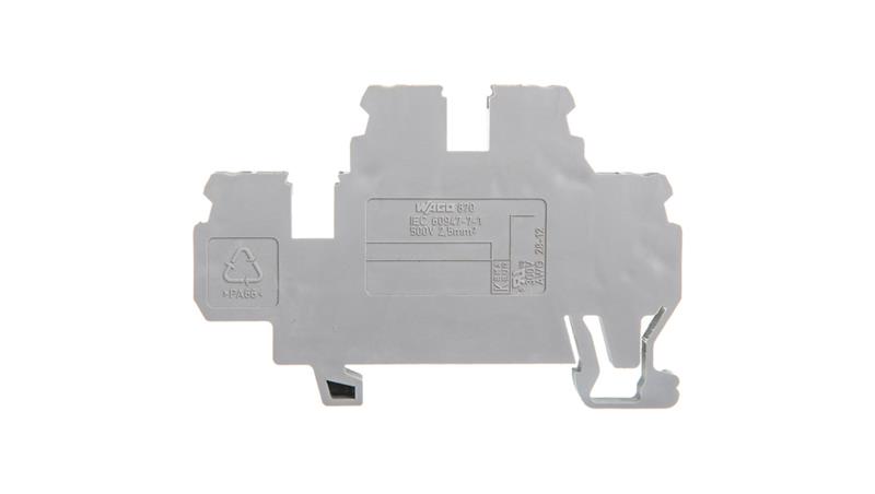 Złączka szynowa 2-piętrowa 2,5mm2 L/L szara 870-501-75233