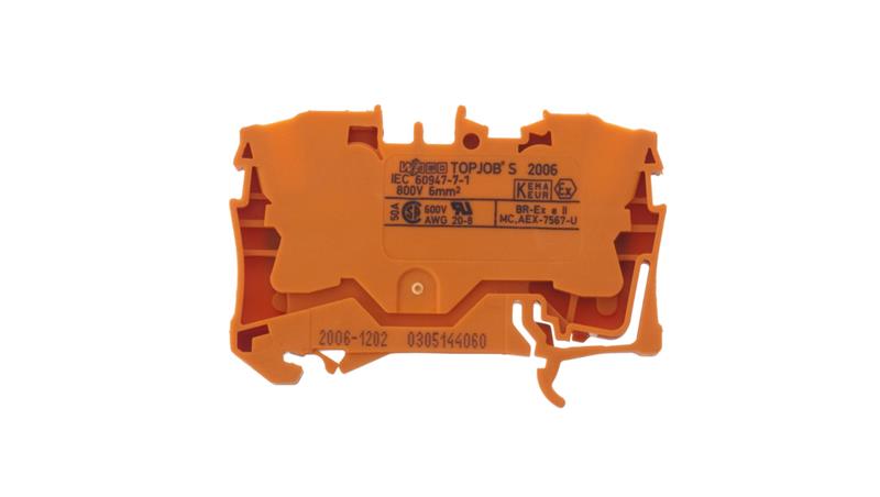 Złączka szynowa 2-przewodowa 6mm2 pomarańczowa 2006-1202 TOPJOBS-74248