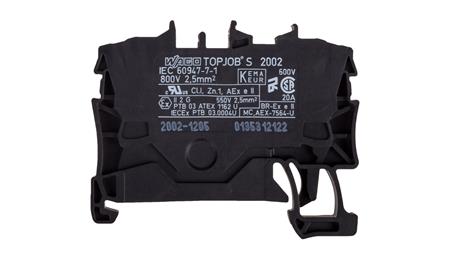 Złączka szynowa 2-przewodowa 2,5mm2 czarna 2002-1205 TOPJOBS-73956