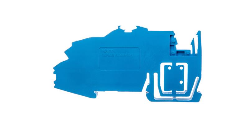 Wspornik szyny zbiorczej z funkcją blokady końcowej i wyłamywaną ścianką rozdzielającą 2009-305-79419