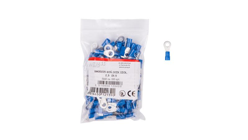 Końcówka oczkowa izolowana 1,5-2,5mm2/M5 EM00225 (100szt.)-75879