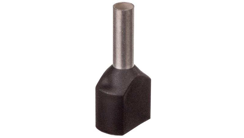 Końcówka tulejkowa izolowana TID 2x1,5mm2/8mm czarna cynowana TID2x1,5L8 /100szt./-78311