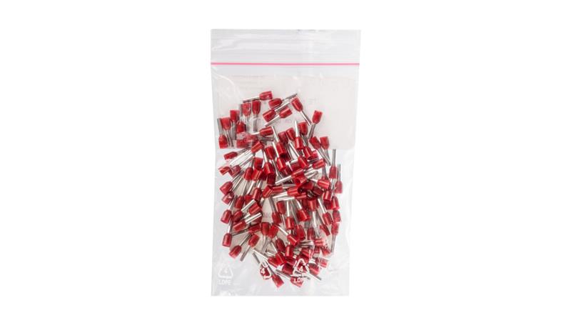 Końcówka tulejkowa izolowana TI 1,5mm2/8mm czerwona cynowana TI1,5L8DE /100szt./-78327