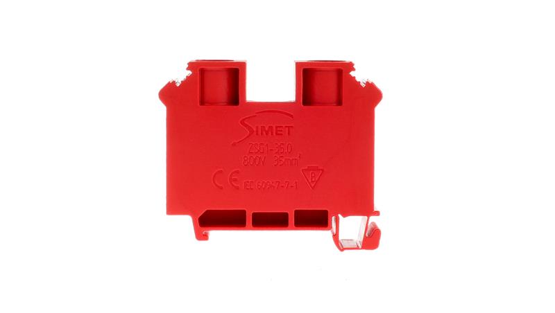 Złączka szynowa gwintowa 2-przewodowa 35mm2 czerwona ZUG1-35 12701311-74215 Złączka szynowa gwintowa 2-przewodowa 35mm2 czerwona ZUG1-35 12701311-74215