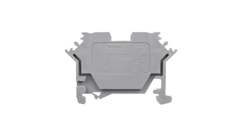 Złączka szynowa 2-przewodowa 2,5mm2 szara 280-601-74242