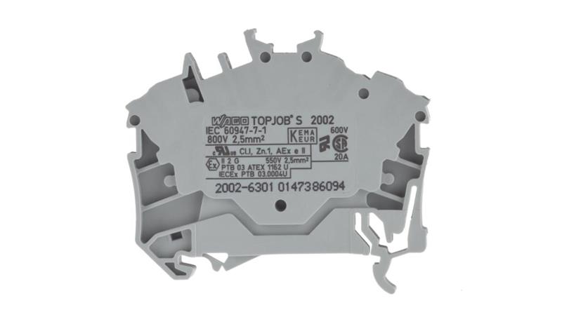 Złączka szynowa 3-przewodowa 2,5mm2 szara 2002-6301 TOPJOBS-74116