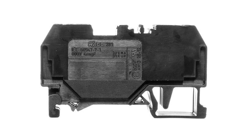 Złączka szynowa 2-przewodowa 4mm2 czarna 281-905-74260