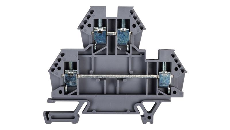 Złączka szynowa 2-piętrowa 4mm2 szara EURO 43550-75231