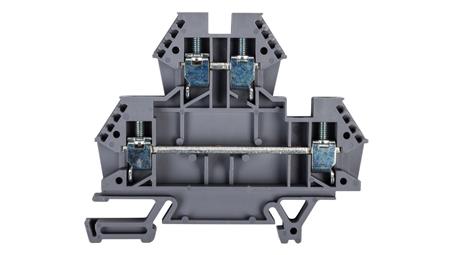Złączka szynowa 2-piętrowa 4mm2 szara EURO 43550-75231