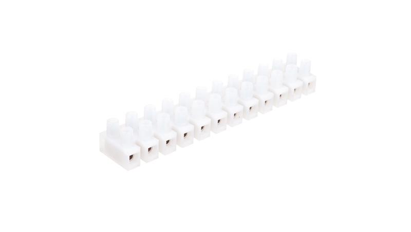 Listwa zaciskowa gwintowa 12-torowa 2,5mm2 poliamidowa PA66 z podkładką biała LPA12-2,5 89092110-80162