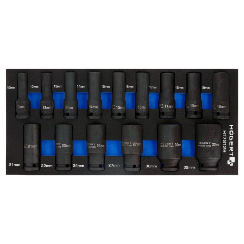 Zestaw nasadek udarowych 15 szt, wkład EVA