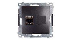 Simon 54 Gniazdo komputerowe pojedyncze RJ45 kat.6 ekranowane z przesłoną antracyt D61E.01/48-34200