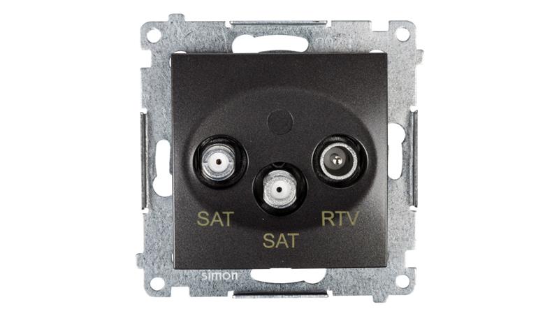 Simon 54 Gniazdo antenowe SAT/SAT/RTV końcowe antracyt DASK2.01/48-138