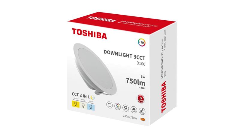 TOSHIBA LED DOWN LIGHT D100 8W 3CCT-137417