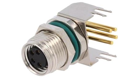 M8S-04PFFR-SF8001 Złącze M8 żeński 4PIN kątowe 90 gniazdo 4A IP68 30V metal-128013