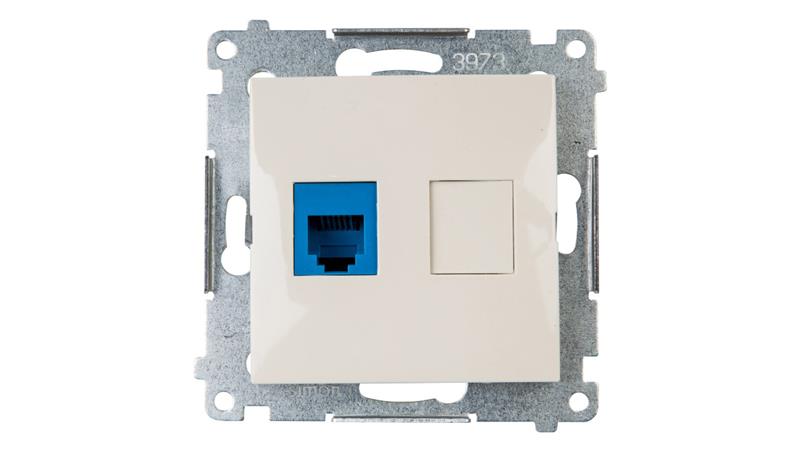 Simon 54 Gniazdo telefoniczne pojedyncze RJ12 kremowe DT1.01/41-34127