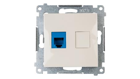 Simon 54 Gniazdo telefoniczne pojedyncze RJ12 kremowe DT1.01/41-34127