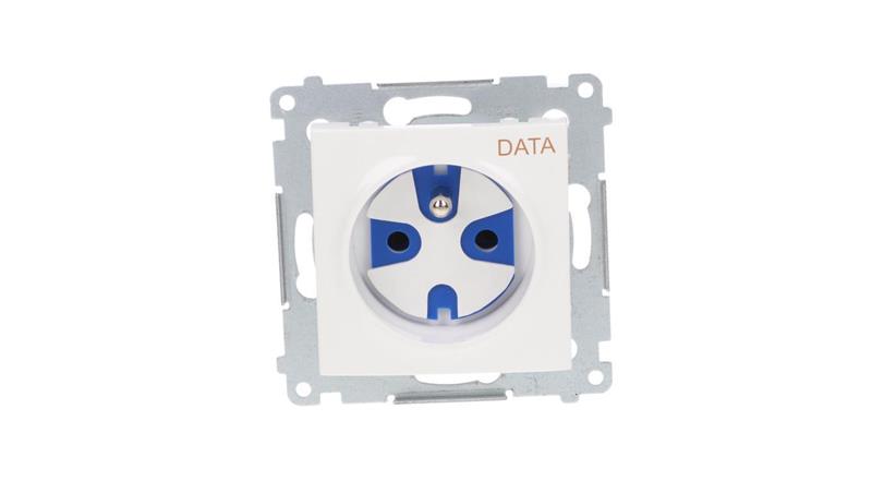Simon 54 Gniazdo pojedyncze DATA z/u 16A IP20 z kluczem uprawniającym białe DGD1.01/11-43066