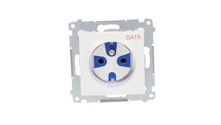 Simon 54 Gniazdo pojedyncze DATA z/u 16A IP20 z kluczem uprawniającym białe DGD1.01/11-43066