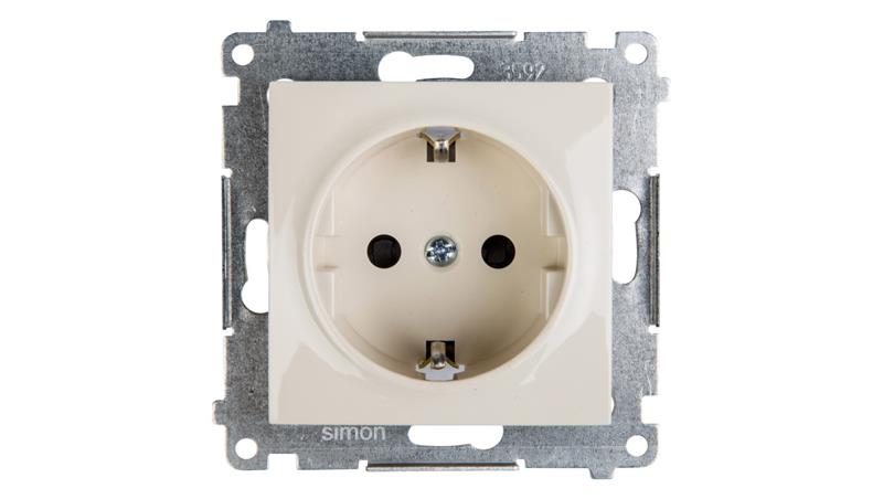 Simon 54 Gniazdo pojedyncze SCHUKO z/u 16A IP20 z przesłoną torów kremowe DGSz1Z.01/41-43441 Simon 54 Gniazdo pojedyncze SCHUKO z/u 16A IP20 z przesłoną torów kremowe DGSz1Z.01/41-43441