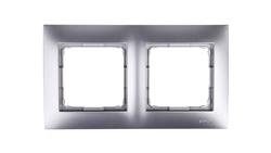 Simon 54 Premium Ramka podwójna srebrny mat /do karton-gips/ DRK2/43-36790