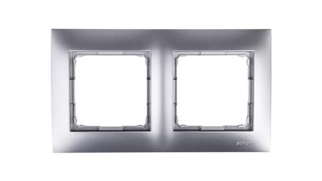 Simon 54 Premium Ramka podwójna srebrny mat /do karton-gips/ DRK2/43-36790