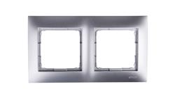 Simon 54 Premium Ramka podwójna srebrny mat DR2/43-36259