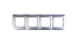 Simon 54 Premium Ramka poczwórna srebrny mat DR4/43-36354