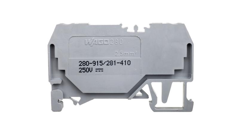 Złączka szynowa 2-przewodowa z diodą 1N4007 2,5mm2 szara 280-915/281-410-74121