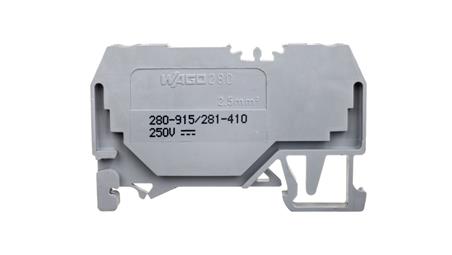 Złączka szynowa 2-przewodowa z diodą 1N4007 2,5mm2 szara 280-915/281-410-74121