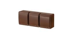 HERMES Gniazdo potrójne 3x2P+Z IP44 brązowy 0323-06-40699