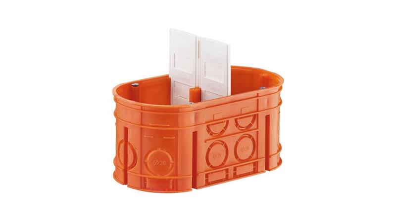 Puszka podtynkowa podwójna 60mm pomarańczowa M2x60F Multiwall 33160008-75518
