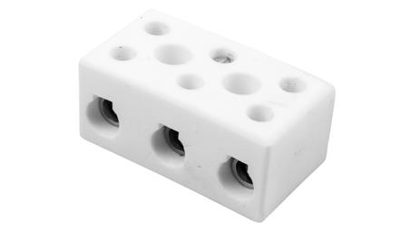 Złączka gwintowa porcelanowa 16mm2 3-tory biała z 2 otworami montażowymi CPO-30A-3P 80733516 /10szt./-80160