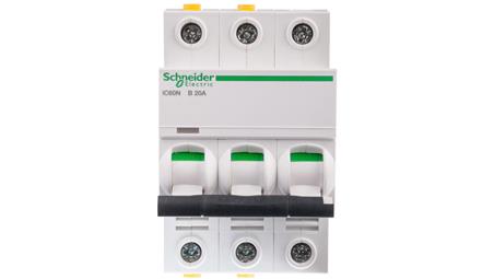Wyłącznik nadprądowy 3P B 20A 6kA AC iC60N-B20-3 A9F03320-16277